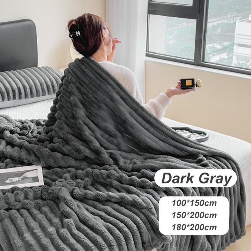 ✨ The Look of Rabbit Fur, The Price of Flannel – Cozy Throw for Sofa, Office & Travel. Free UK Delivery