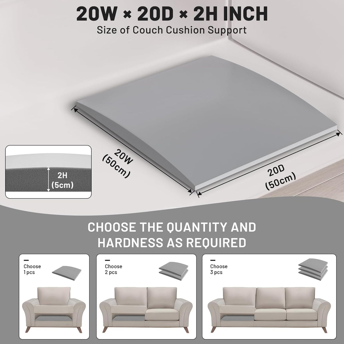 🛋️ Save 50%! ✨ Sofa Cushion Support – High-density foam & non-slip base 🏠