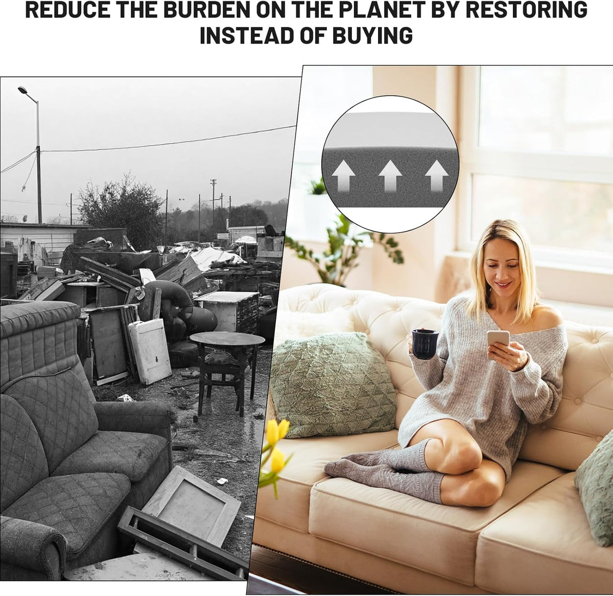 🛋️ Save 50%! ✨ Sofa Cushion Support – High-density foam & non-slip base 🏠