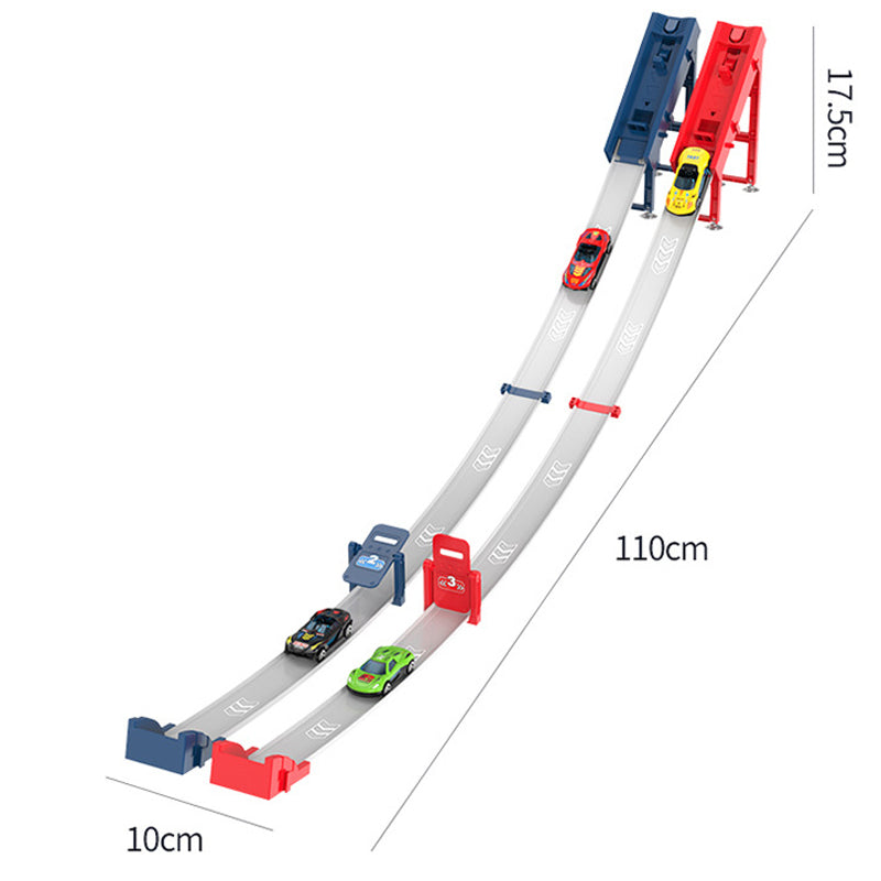 🏎️ 50% OFF NOW! DOUBLE THE TRACK, DOUBLE THE FUN! ✨ Dual Toy Car Launcher Racing Track Set - 2 Launchers with 360° Loops & 6 Speed Modes for Competitive Sibling Play! 🚗✨