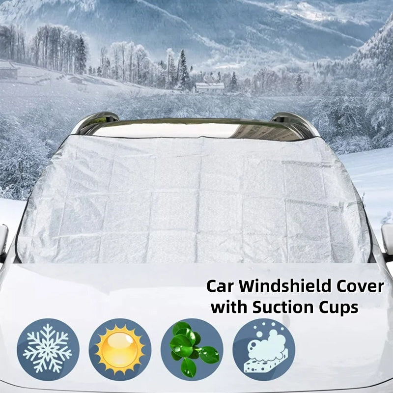 ☀️ 50% OFF NOW! 🚗 Windshield Cover with Suction Cups – Blocks 99% UV, Prevents Frost & Snow – Portable & Washable ❄️