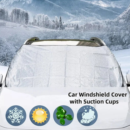☀️ 50% OFF NOW! 🚗 Windshield Cover with Suction Cups – Blocks 99% UV, Prevents Frost & Snow – Portable & Washable ❄️