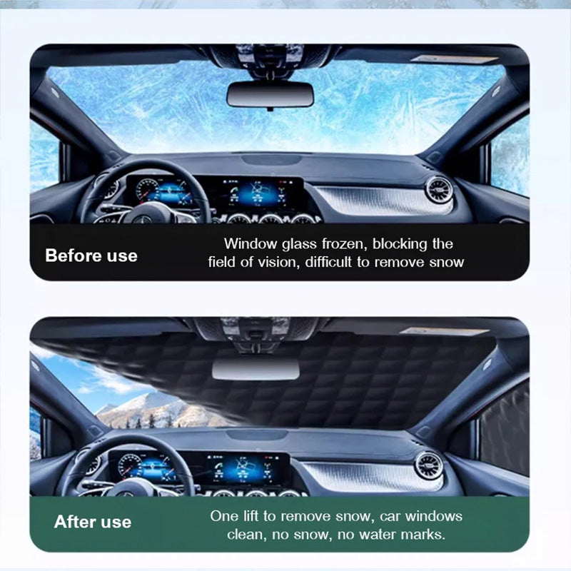 ☀️ 50% OFF NOW! 🚗 Windshield Cover with Suction Cups – Blocks 99% UV, Prevents Frost & Snow – Portable & Washable ❄️