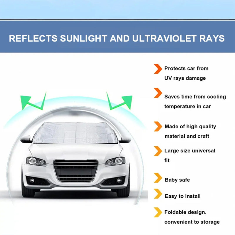 ☀️ 50% OFF NOW! 🚗 Windshield Cover with Suction Cups – Blocks 99% UV, Prevents Frost & Snow – Portable & Washable ❄️