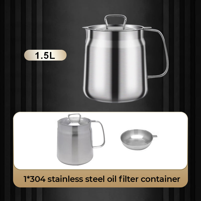 🧑‍🍳 50% OFF! Multi‑Function Stainless Steel Oil Filter Container – Large capacity, reusable filter. Saves oil, keeps cooking clean & healthy. A kitchen must‑have! 🔥✨