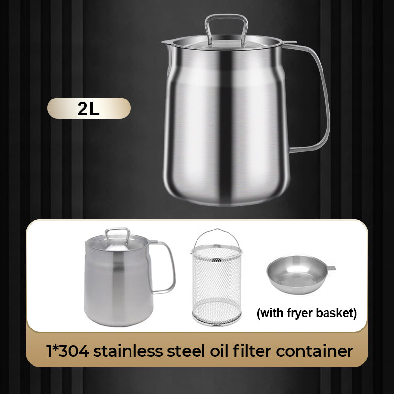 🧑‍🍳 50% OFF! Multi‑Function Stainless Steel Oil Filter Container – Large capacity, reusable filter. Saves oil, keeps cooking clean & healthy. A kitchen must‑have! 🔥✨