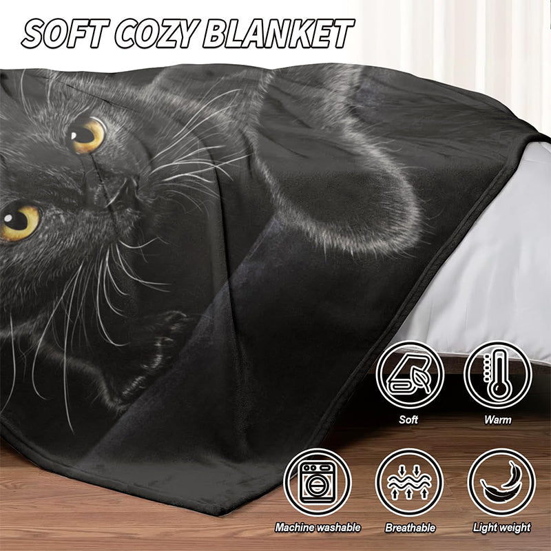 💖🐱Black Cat All-Season Cozy Blanket