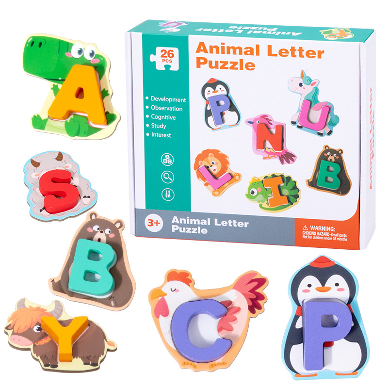 🎁 Save 50%! 🧩 Wooden Letter & Animal Toy – 26‑piece, educational & fun ✨