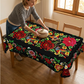 📢📢50% OFF !! ⏰Mexican Floral Tablecloth With Scalloped Edge