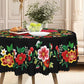 📢📢50% OFF !! ⏰Mexican Floral Tablecloth With Scalloped Edge