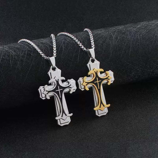 🥳2026 HOT SALE🥳💞50K+ SOLD!🎁✝️ FLASH SALE 50% OFF! Classic Two-Tone Cross Pendant. A refined statement of style & substance for the modern man. Bold design, enduring meaning. ⚖️💎