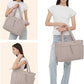 💕🎁Wandering Nature Puffer Tote Bag with Cup Holder & Laptop Compartment & Trolley Sleeve for Travel, Work, Nurse, Women