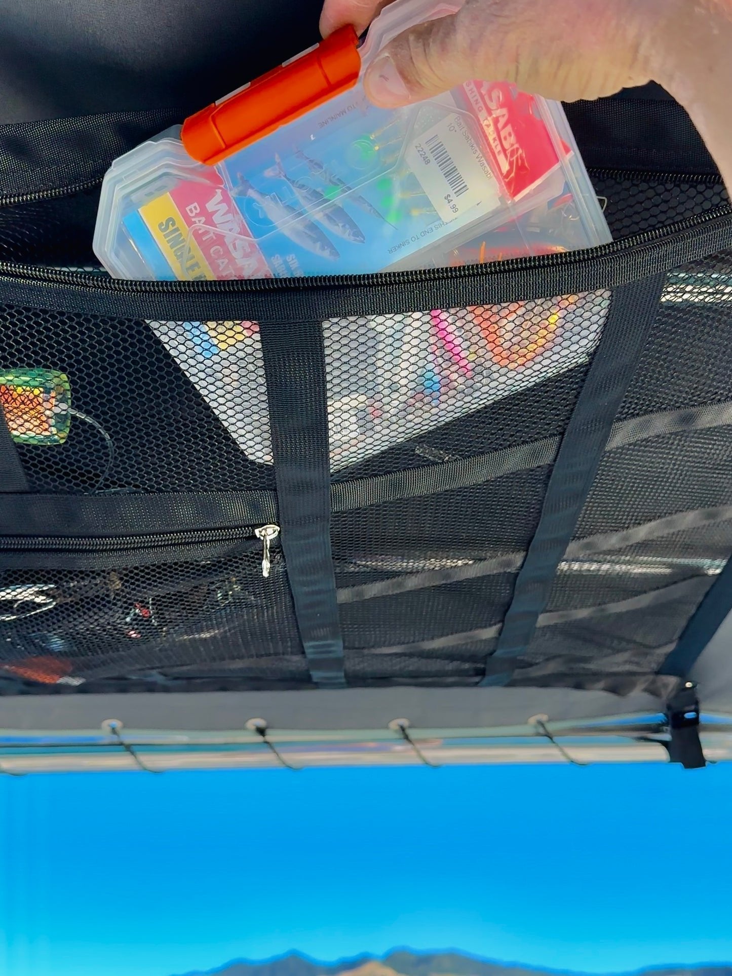 🚤 Save 50%! 🎣 Overhead Mesh Storage Net – Multi‑pocket & adjustable for SUV/van ✨