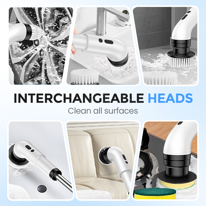 ⚡🧽Multi‑Function Electric Brush – IPX7 waterproof, dual speed. Interchangeable heads. Effortless grime removal. 🛡️⚡
