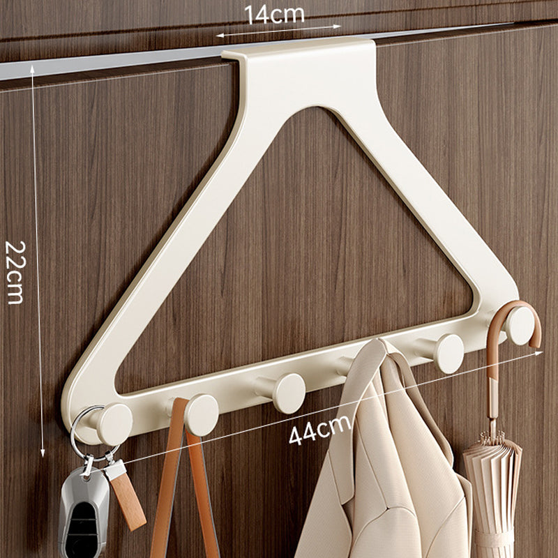 50% OFF NOW! 6-Hook Over-the-Door Rack – No Drilling Heavy-Duty Carbon Steel Hanger, Tool-Free Installation, Space Saving Organizer for Clothes Bags Keys