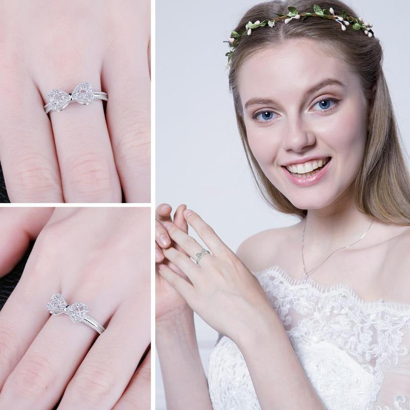 Women's Sparkly Bow Knot Ring（50% OFF）