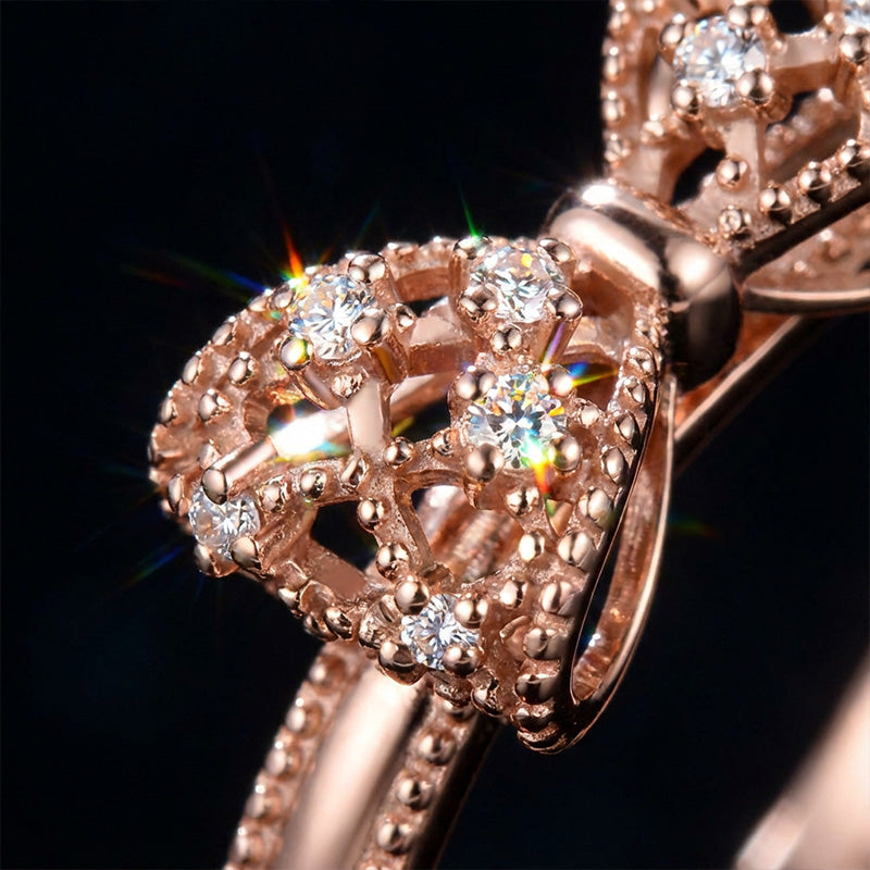 Women's Sparkly Bow Knot Ring（50% OFF）
