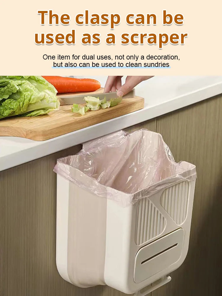 ⏳LAST DAY SALE ONLY ￡7.99!!💞10K+ SOLD🎁Folding Hanging Trash Can 🗑️No-bend foldable design, strong base & scraper clasp. Eco-friendly kitchen essential – stock up & save! 🍃✅