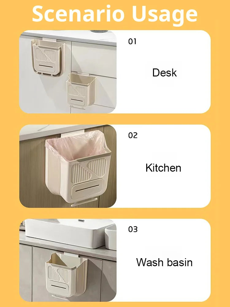 ⏳LAST DAY SALE ONLY ￡7.99!!💞10K+ SOLD🎁Folding Hanging Trash Can 🗑️No-bend foldable design, strong base & scraper clasp. Eco-friendly kitchen essential – stock up & save! 🍃✅