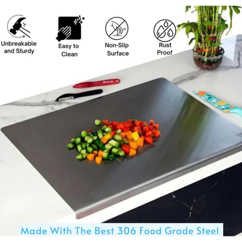 🔪 50% OFF NOW! 🥩 304 Stainless Steel Cutting Board – Durable, easy-clean & odor-resistant – Perfect for meat, baking & daily kitchen prep 🧑‍🍳