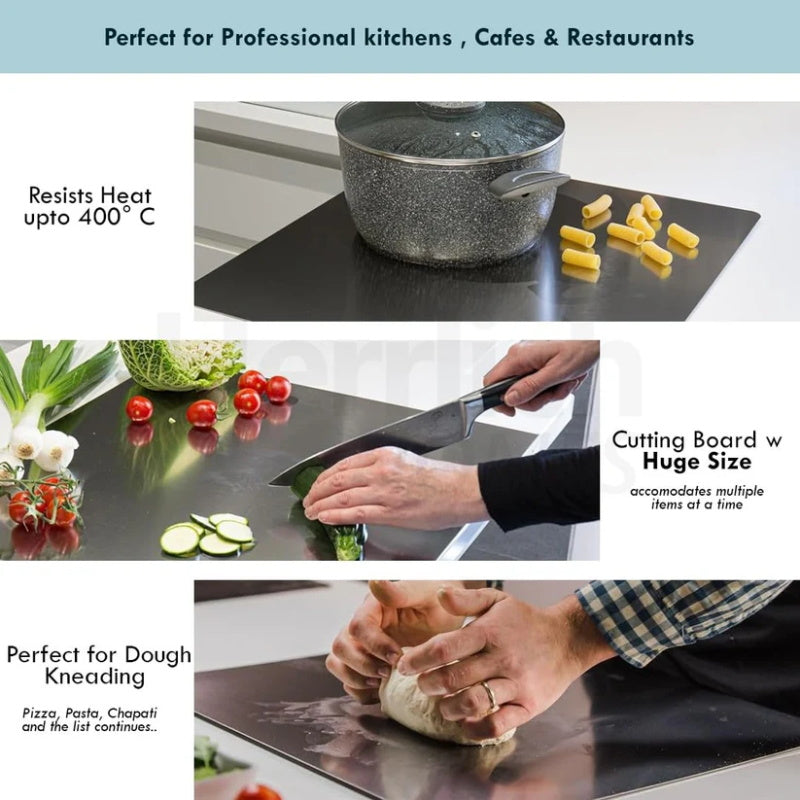 🔪 50% OFF NOW! 🥩 304 Stainless Steel Cutting Board – Durable, easy-clean & odor-resistant – Perfect for meat, baking & daily kitchen prep 🧑‍🍳