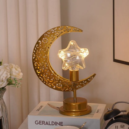 🌙✨ Decorative LED Moon Light Table Lamp – Realistic Lunar & Star Design with Warm Golden Glow for Bedrooms, Desks & Dreamy Spaces!
