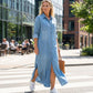 Women's Button-Down Silt Denim Maxi Shirt Dress