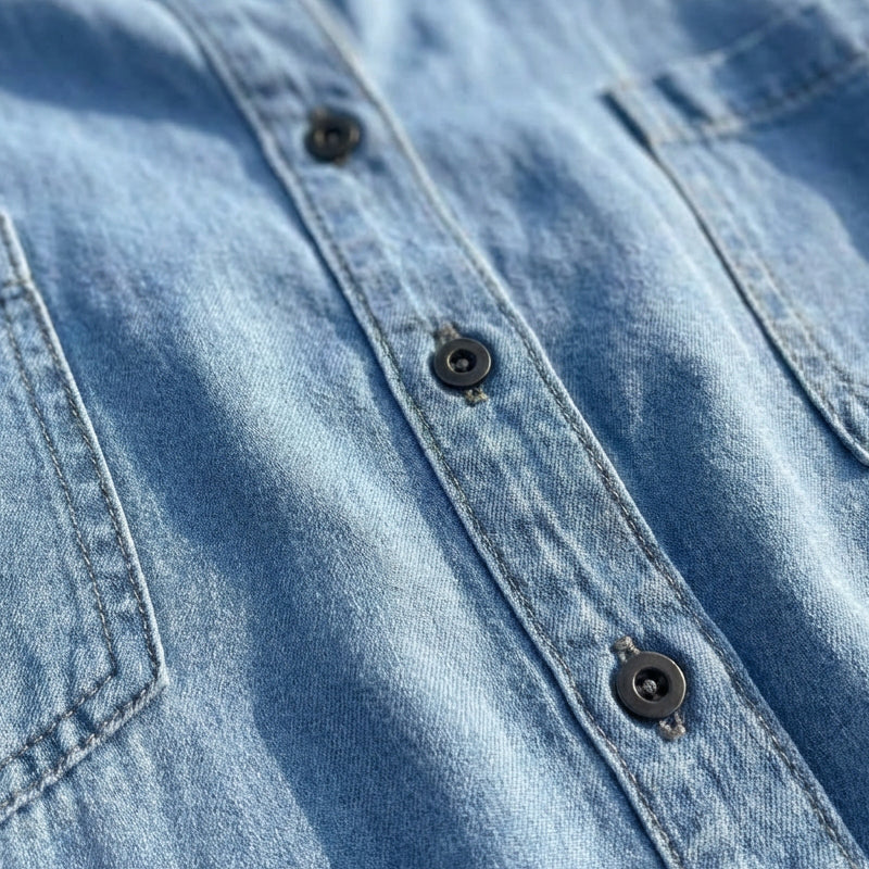 Women's Button-Down Silt Denim Maxi Shirt Dress