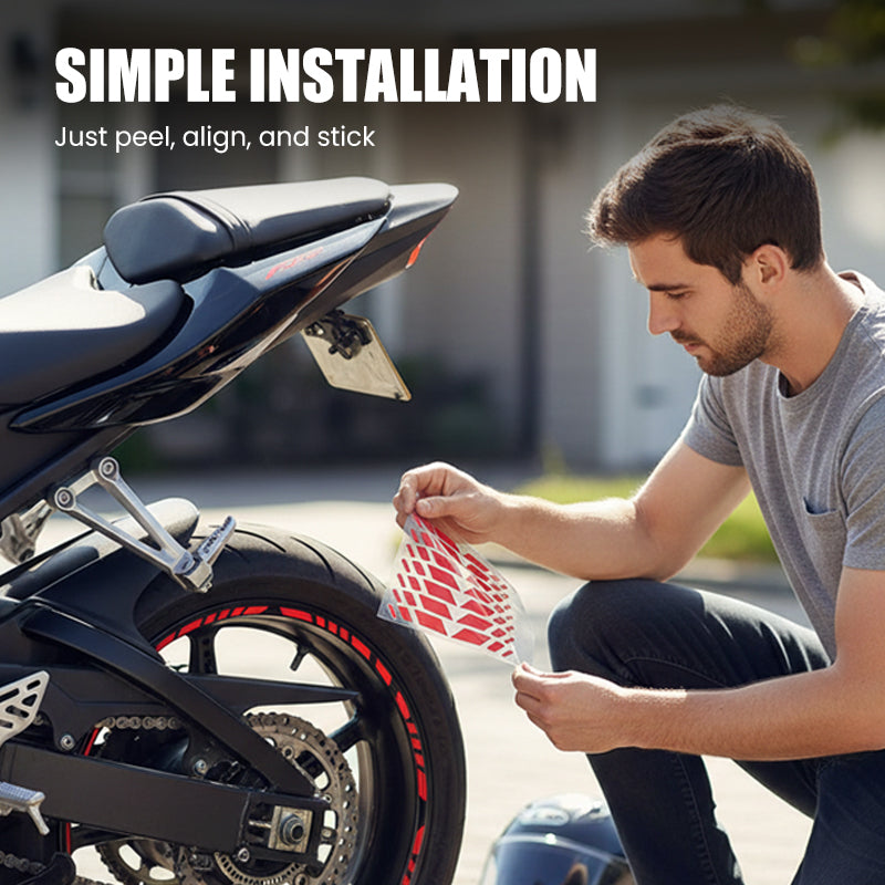 ⏳New Year Sale Buy 1 Get 1 Free💥Motorcycle Reflective Wheel Rim Stickers