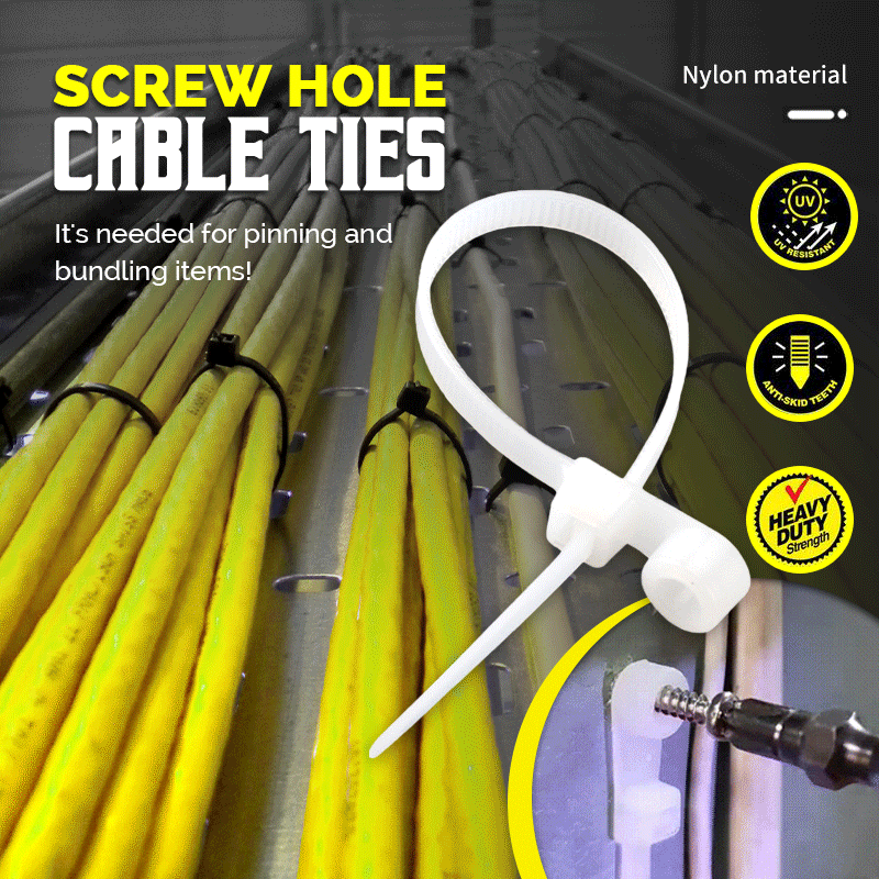 🧷 Buy More Save More🔥 Screw Hole Cable Ties✨
