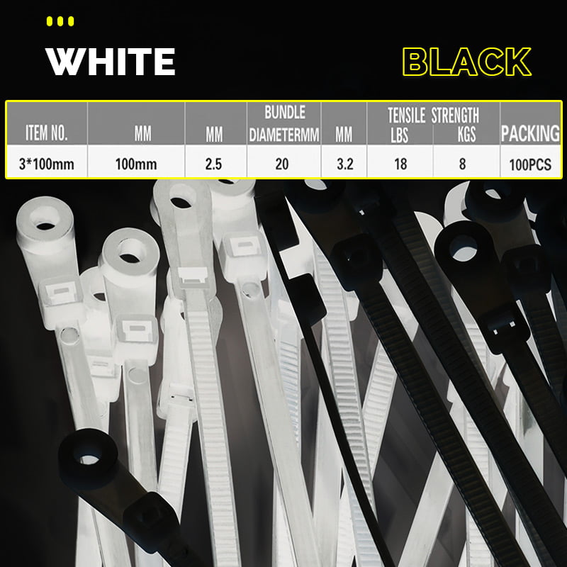 🧷 Buy More Save More🔥 Screw Hole Cable Ties✨