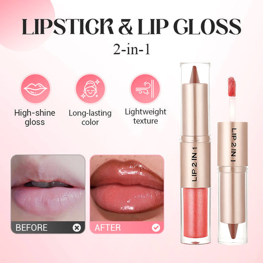 💥🎁LAST DAY BUY 1 GET 1 FREE!!🔥3-in-1 Matte Lipstick & Shine Lip Gloss