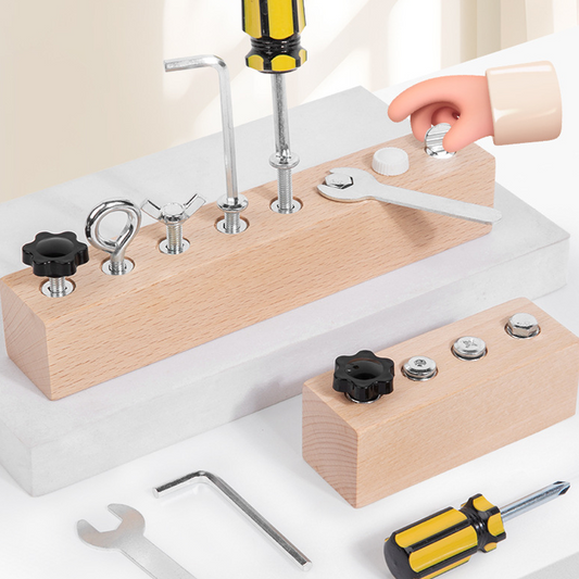 📢50%  OFF !!🏆Montessori Wooden Screw Driver Board Toy