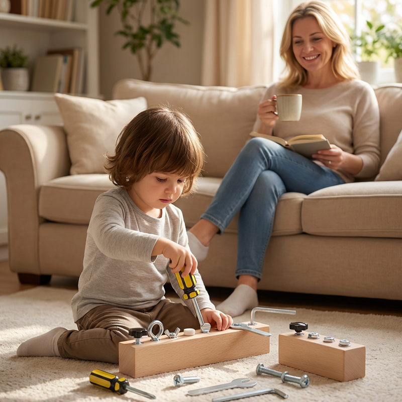📢50%  OFF !!🏆Montessori Wooden Screw Driver Board Toy