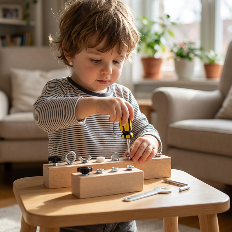 📢50%  OFF !!🏆Montessori Wooden Screw Driver Board Toy