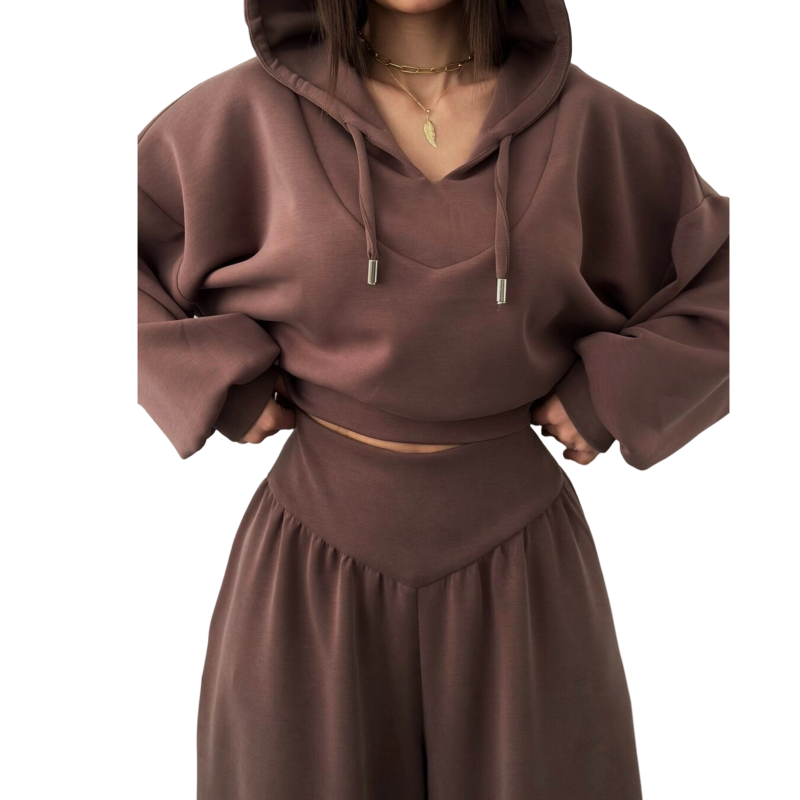 🚀 2026’s Hottest Set | Women’s Crop Hoodie & Wide-Leg Pants | Effortless Street Style 👚👖【50% OFF】