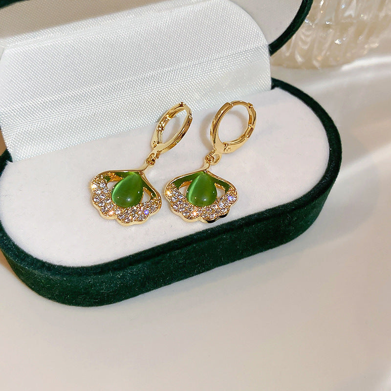 🎁50% OFF NOW!!!🔥Apricot Leaf Pearl Earrings Romantic Valentine's Day Gift