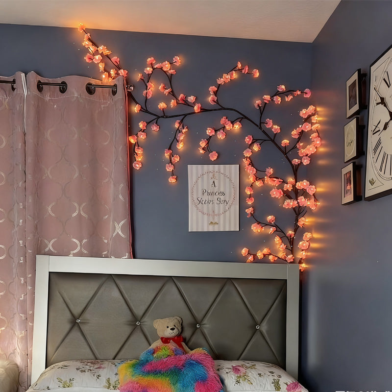 🌸Floral Vine LED Wall Lights – Flexible USB-Powered Ambience Lighting with Remote Option