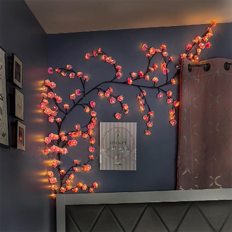 🌸Floral Vine LED Wall Lights – Flexible USB-Powered Ambience Lighting with Remote Option