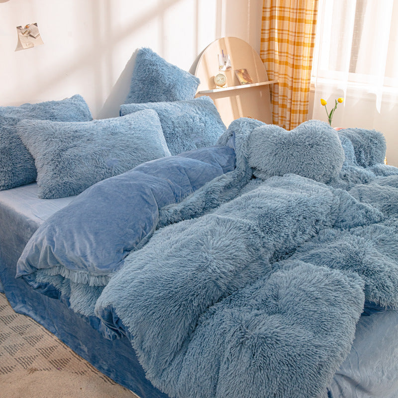 🎁[winter gift]🛏️Winter Warm Plush Bedding 4-Piece Set✨