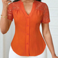 🌼LAST DAY SPECIAL - 60% OFF👚Women's V-Neck Lace Sleeve Button Down Summer Blouse