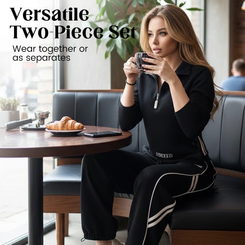 ⏳Limited-time 50% off⏰Women's Half-Zip Casual Tracksuit Set👚👖