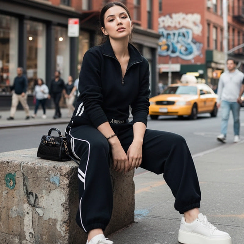 ⏳Limited-time 50% off⏰Women's Half-Zip Casual Tracksuit Set👚👖