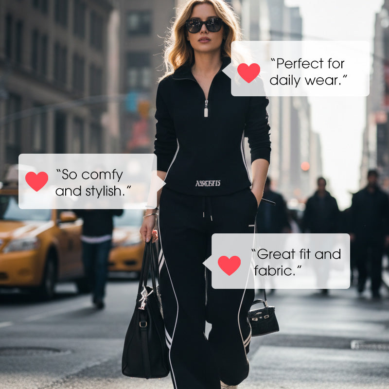 ⏳Limited-time 50% off⏰Women's Half-Zip Casual Tracksuit Set👚👖