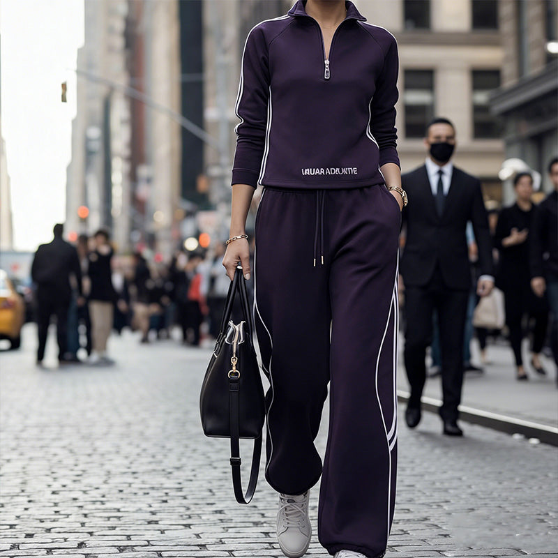 ⏳Limited-time 50% off⏰Women's Half-Zip Casual Tracksuit Set👚👖