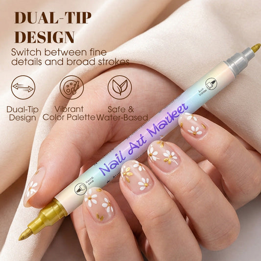 🥳2026 HOT SALE🥳💞50K+ SOLD!✨🎨 50% OFF! Dual‑Tip Nail Art Pens – Quick‑dry, no UV lamp. Fine & brush tips. 12/24 vibrant colors. Easy DIY at home. No smudges, just art! 💅🖌️