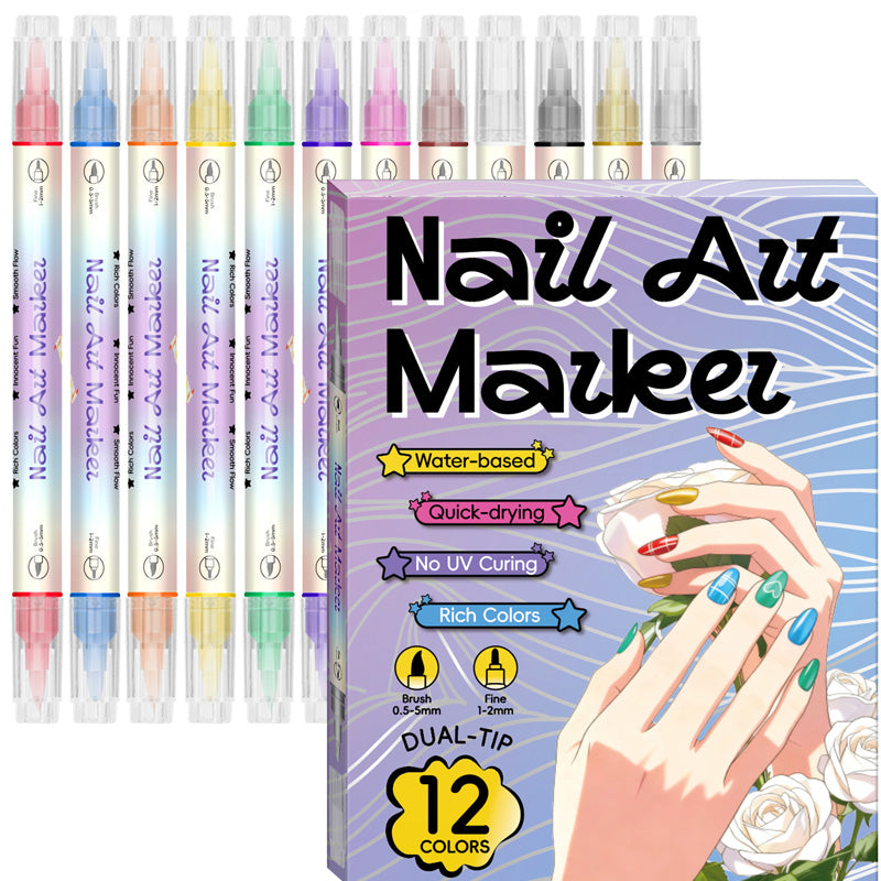 🥳2026 HOT SALE🥳💞50K+ SOLD!✨🎨 50% OFF! Dual‑Tip Nail Art Pens – Quick‑dry, no UV lamp. Fine & brush tips. 12/24 vibrant colors. Easy DIY at home. No smudges, just art! 💅🖌️