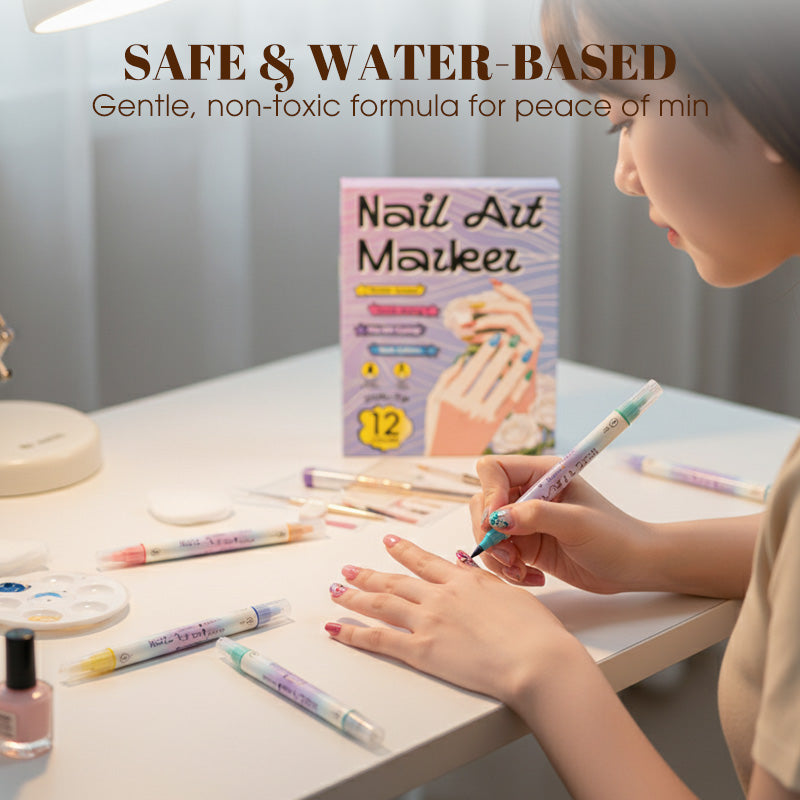 🥳2026 HOT SALE🥳💞50K+ SOLD!✨🎨 50% OFF! Dual‑Tip Nail Art Pens – Quick‑dry, no UV lamp. Fine & brush tips. 12/24 vibrant colors. Easy DIY at home. No smudges, just art! 💅🖌️