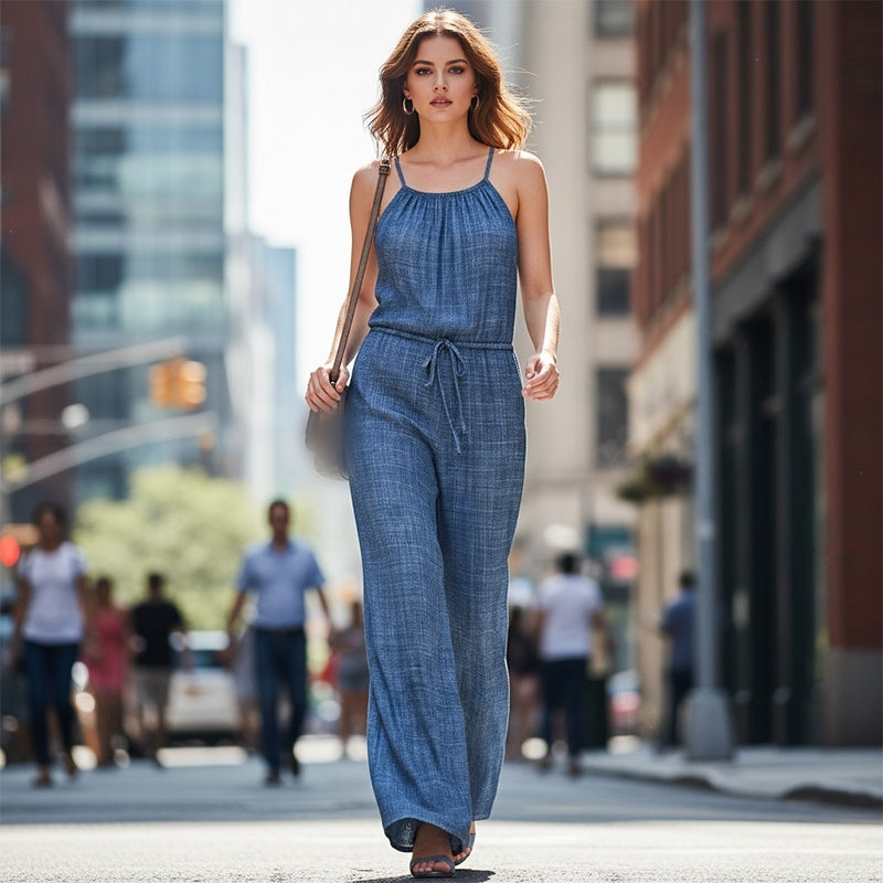 🌸 50% OFF NOW! 🌸Women's Sleeveless Drawstring Waist Summer Jumpsuit