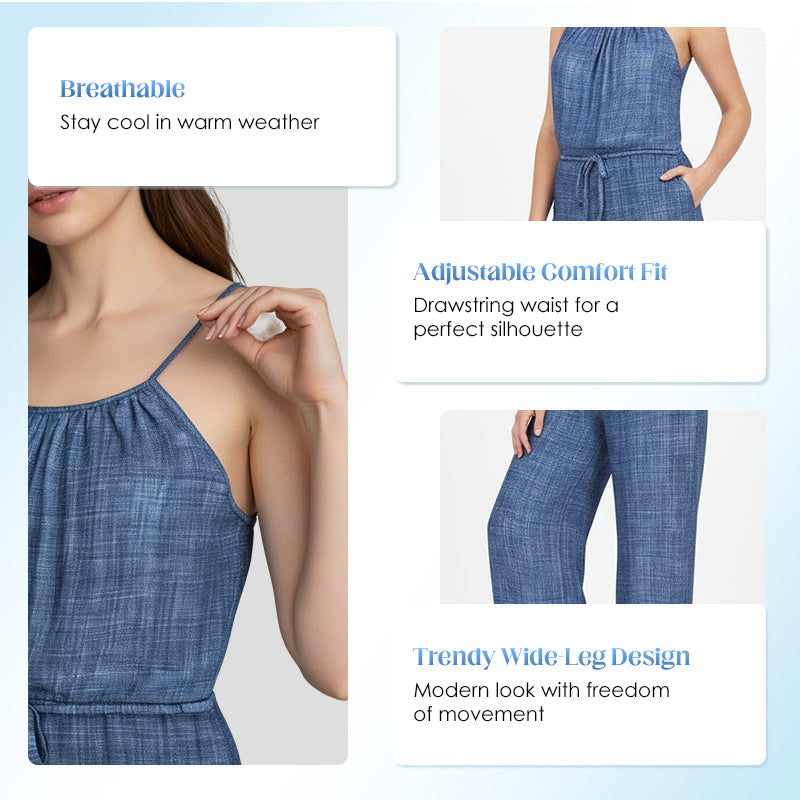 🌸 50% OFF NOW! 🌸Women's Sleeveless Drawstring Waist Summer Jumpsuit